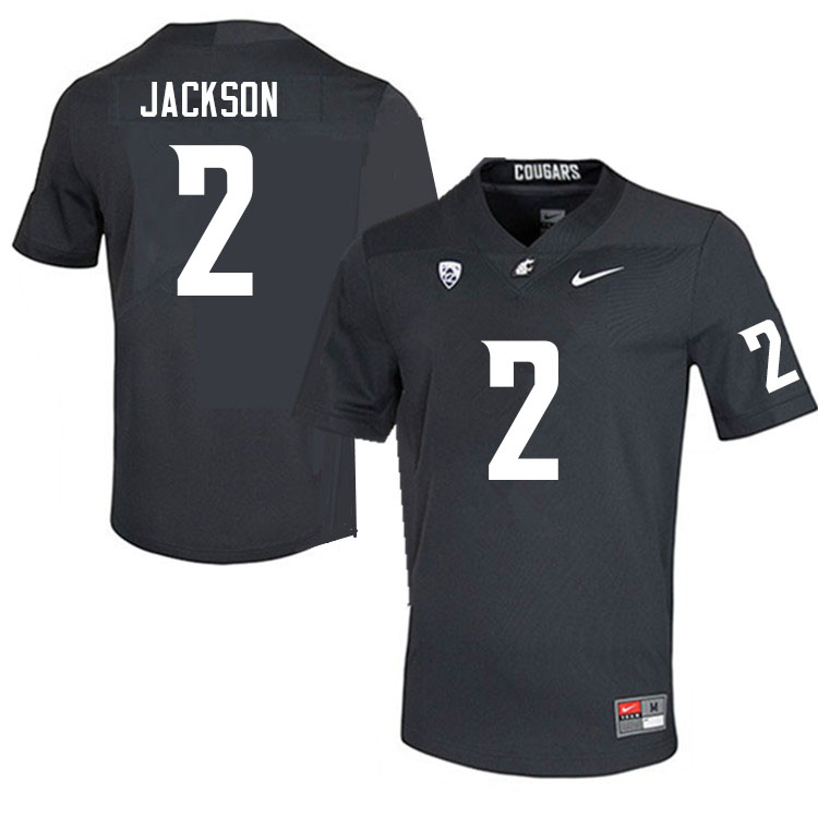 Men #2 Chris Jackson Washington State Cougars College Football Jerseys Sale-Charcoal - Click Image to Close